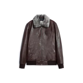 MCS Leather Jacket Men's Dark Coffee