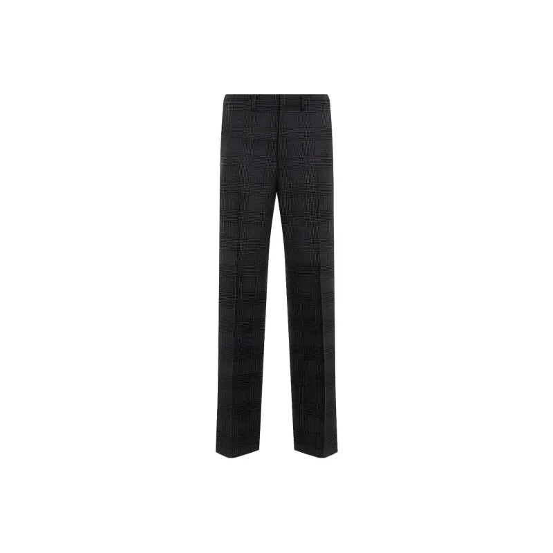 PRADA Prince Of Wales Mid Rise Checked Trousers-0