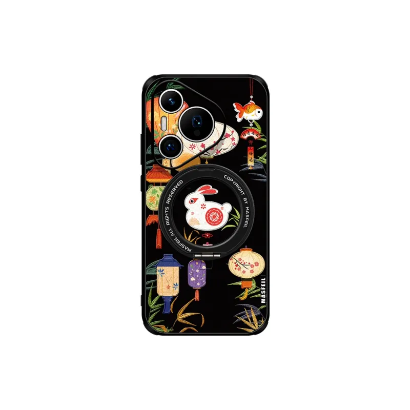 Marsfield TPU Material 360 Rotating Magnetic Stand Rabbit Lantern Phone Cases Compatibility Huawei P70/P70 Pro Cartoon-2