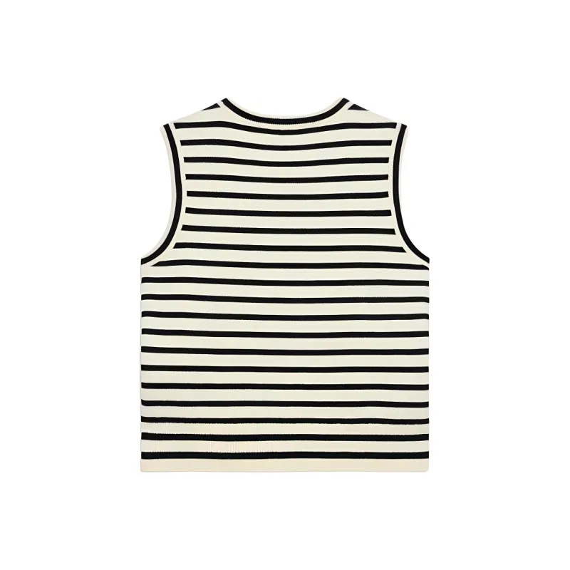 CELINE Triomphe Sleeevess Marinière Sweater In Wool-1