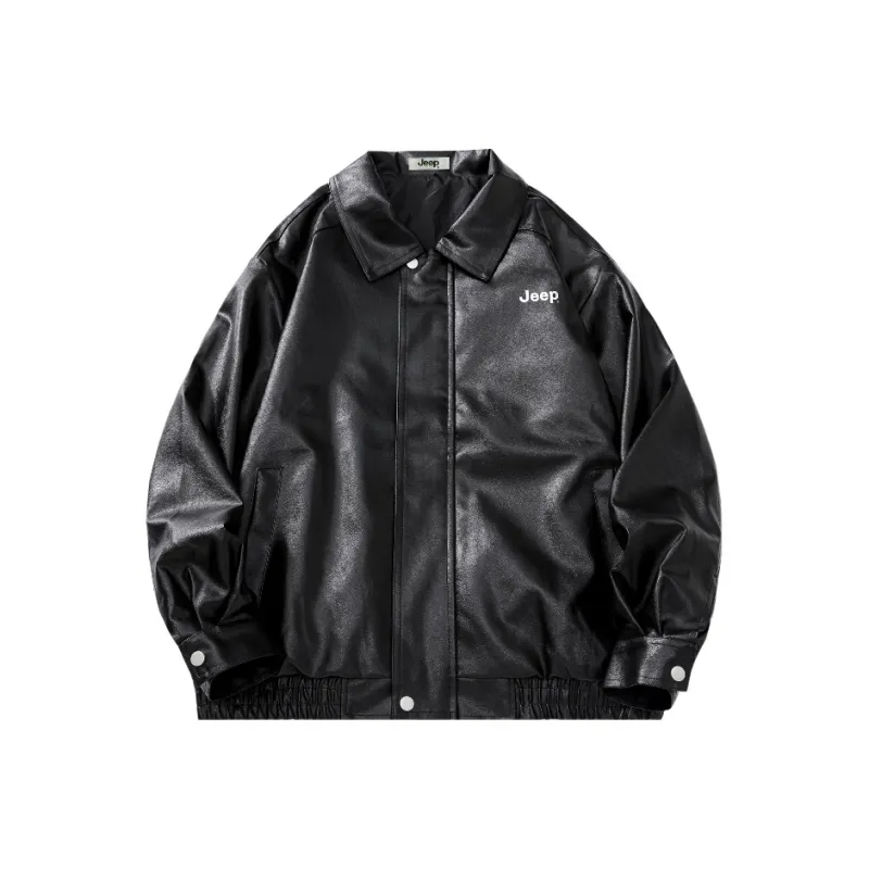 Jeep Fashion Sports Collection Leather Jacket Unisex-0