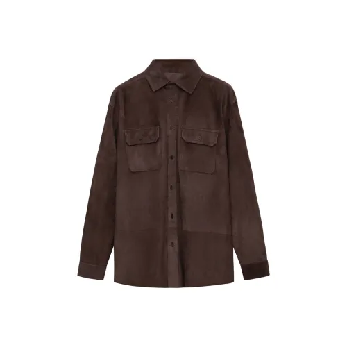 LOEWE SS25 Leather Jacket Men's Dark Brown