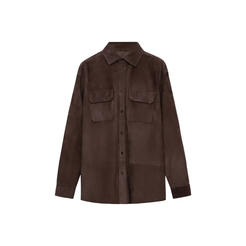 LOEWE SS25 Leather Jacket Men's Dark Brown-0