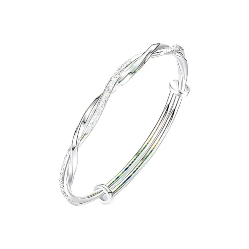 Yuanyanghuangjin 999 Fine Silver Bangles Women's