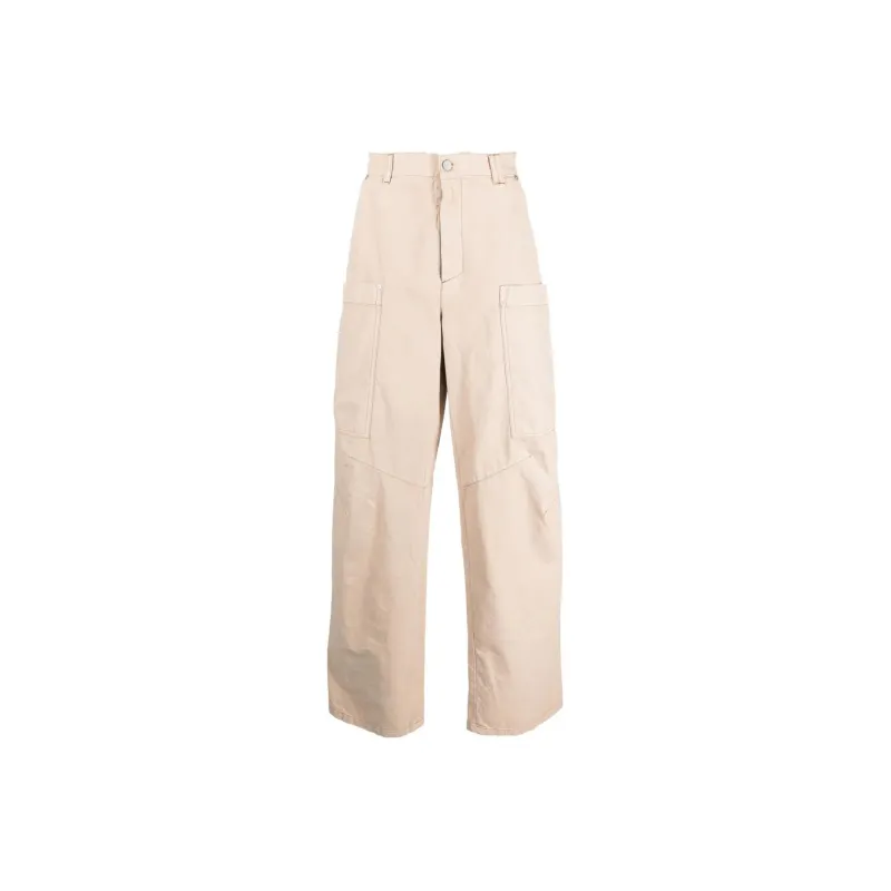 PALM ANGELS Mid Rise Wide Leg Pants-0