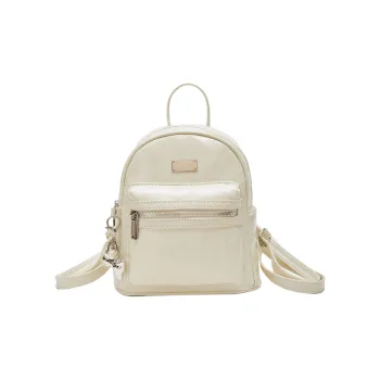 RIVMIND PU Handbag, Backpack Regular Women's White/Silver/Black