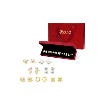 Lao Feng Xiang S925 Silver Earrings Women's