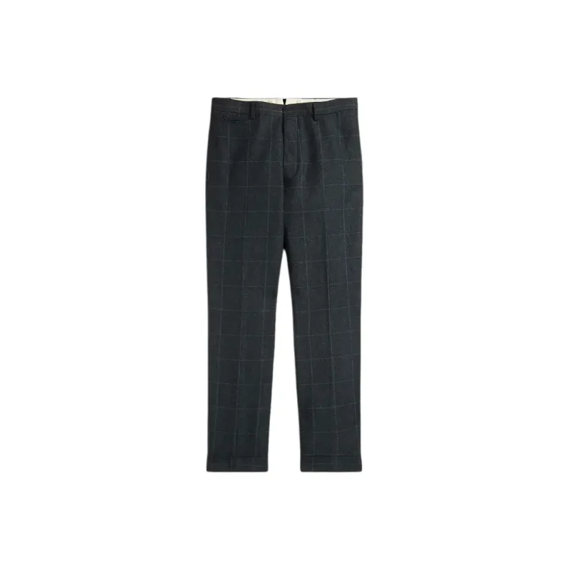 Polo Ralph Lauren Slim Windowpane Linen-Blend Suit Trouser Casual Pants Men's Gray-0