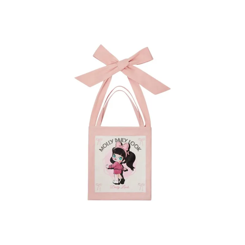 POP MART MOLLY Daily Look Cotton Portable Crossbody Bag, Shoulder Bag Women's Pink-0