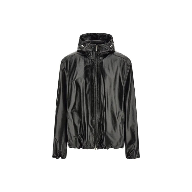 FERRAGAMO Leather Jacket Men's Black-0