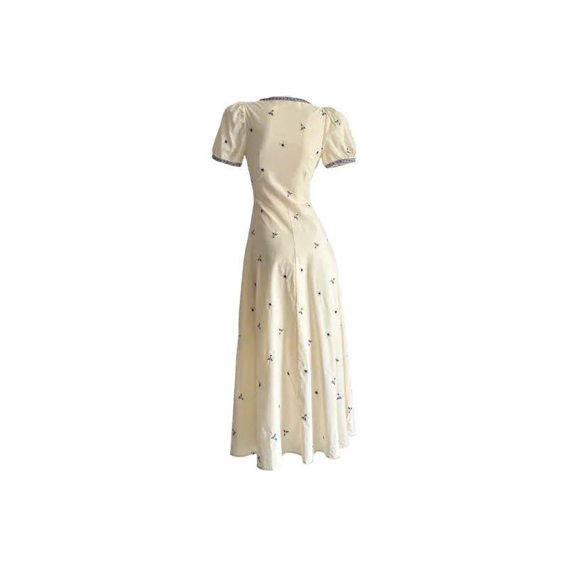 GLEE DIARY Short Sleeved Dress Women's Apricot-3