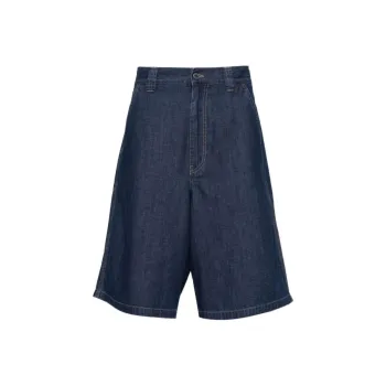 PRADA Triangle Logo Denim Shorts