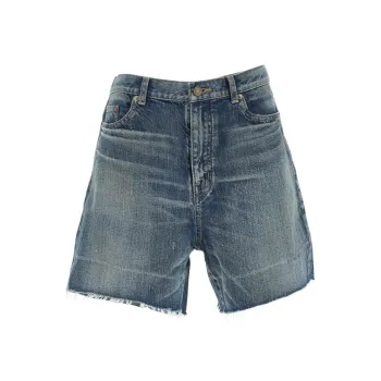 SAINT LAURENT Denim Shorts Men Blue