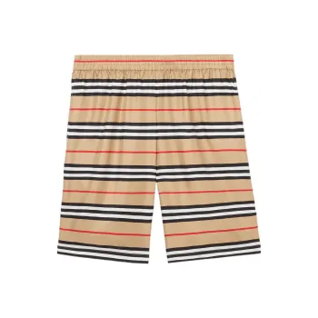 Burberry Logo Print Silk Twill Shorts