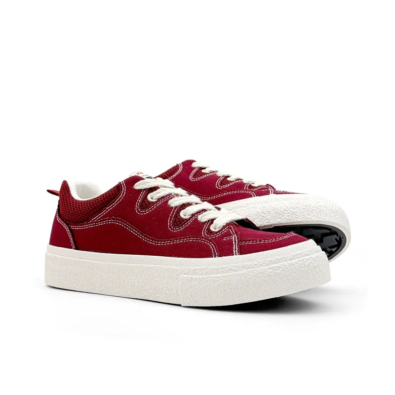 Mengsai Slip Resistant Cushioning Low Top Skateboard Shoes Men's Angora Red-3
