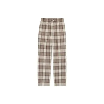 Auralee Super Light Wool Check Easy Slacks