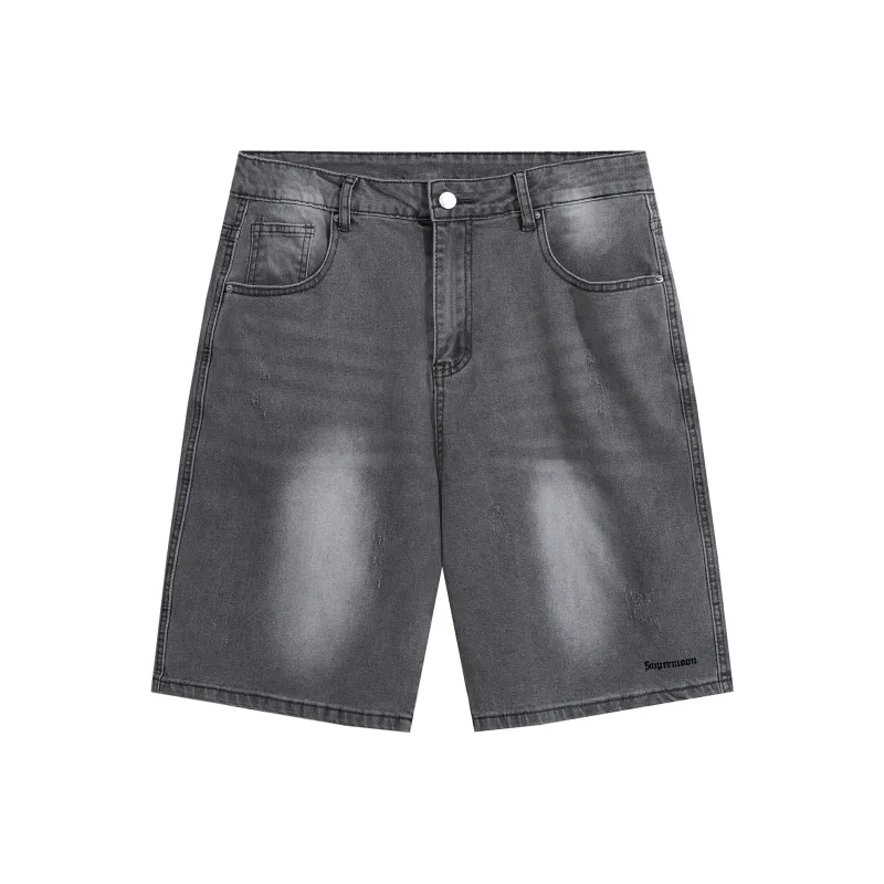SUPERMOON Denim Shorts Unisex Gray-0
