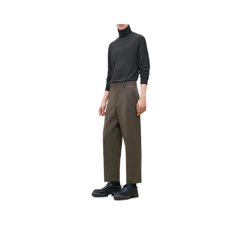 HERMES FW24 Casual Pants Men's Brown-0