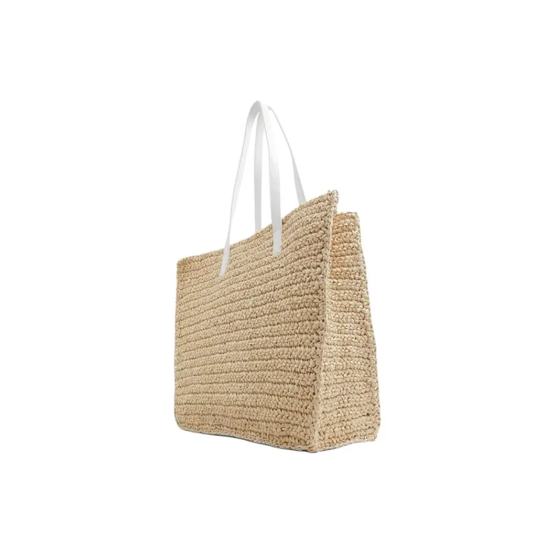 Ted Baker Raffia Tote Bag, Shopping Bag, Shoulder Bag Women's Beige-1