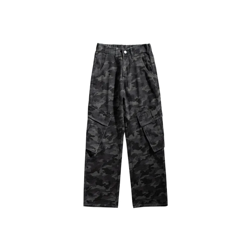 WSRX Cargo Pants Unisex Camouflage Gray-0