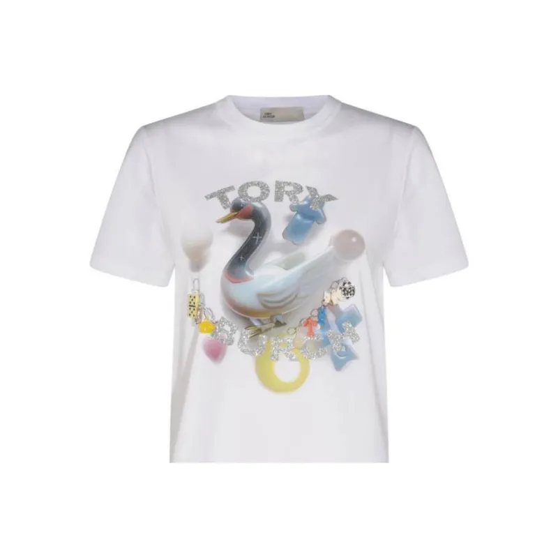 TORY BURCH Graphic Printed Crewneck T Shirt-2