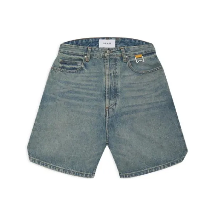 RHUDE Denim Shorts Men Blue-0