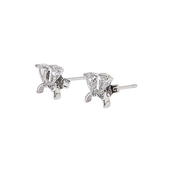 WIR ORNAMENTS Gold Plated Copper Stud Earrings Women's Silver-8