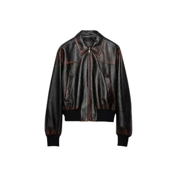 PRADA SS25 Leather Jacket Men's Black