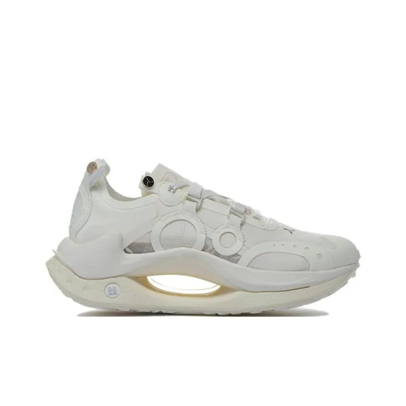 LiNing Cushioning, Slip Resistant, Abrasion Resistant, Lightweight, Rebound Low Top Sports Casual Shoes Men's Ecru-1
