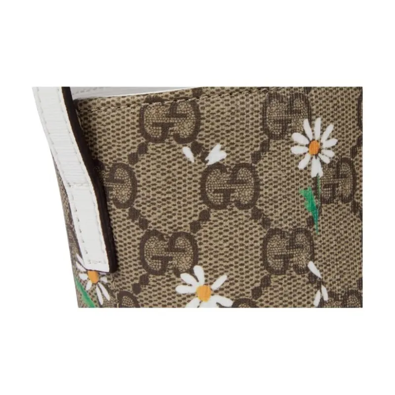 GUCCI Canvas Bucket Bag Handbag Kids' Beige & Dark Brown-5