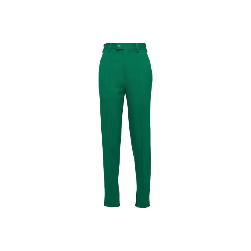 PRADA High Waist Tapered Leg Trousers-8
