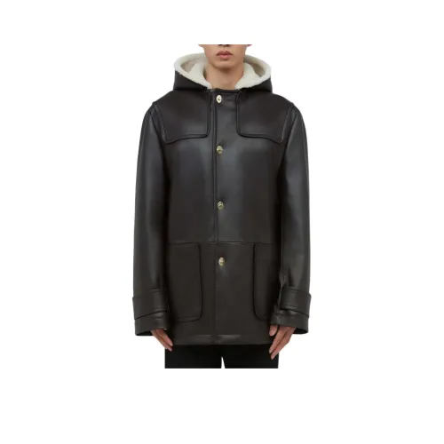 WALES BONNER Leather Jacket Men's Black