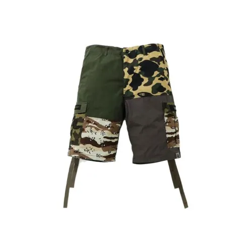 A BATHING APE Crazy Camo 6 Pocket Wide Shorts