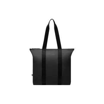 Gaston Luga Polyester Tote Bag, Shopping Bag, Handbag, Shoulder Bag Large Size Women's Elegant Black/Light Taupe
