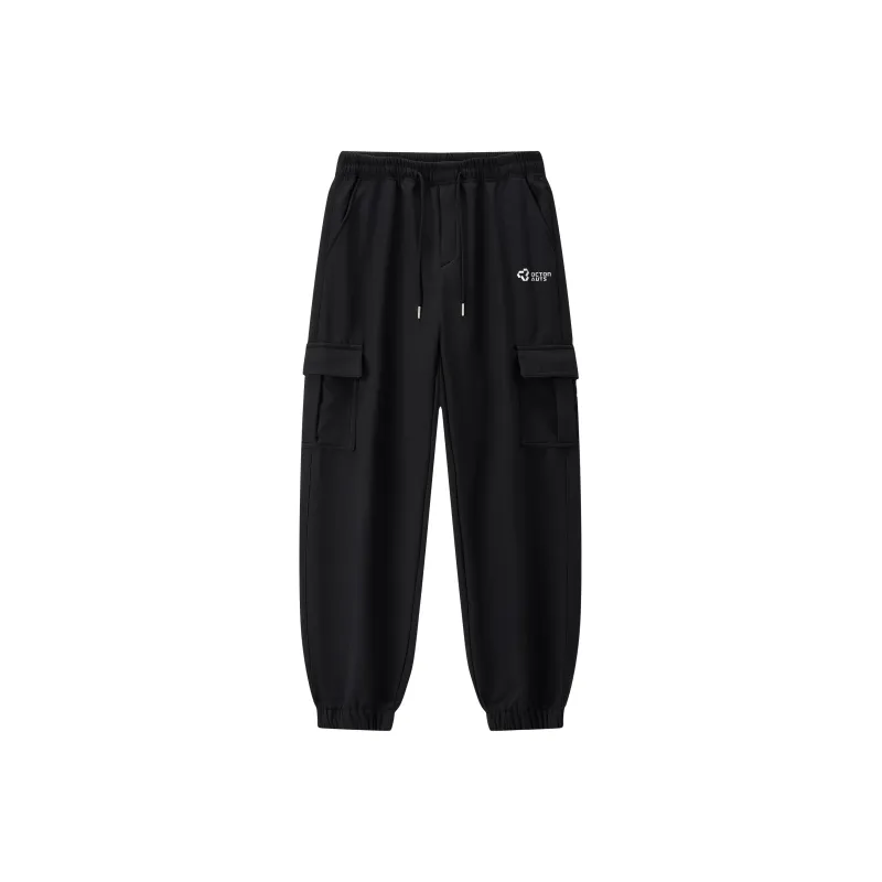 Small Columns Under The Sea Cargo Pants Unisex Black-0