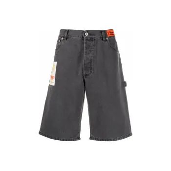 HERON PRESTON Denim Shorts Men Gray