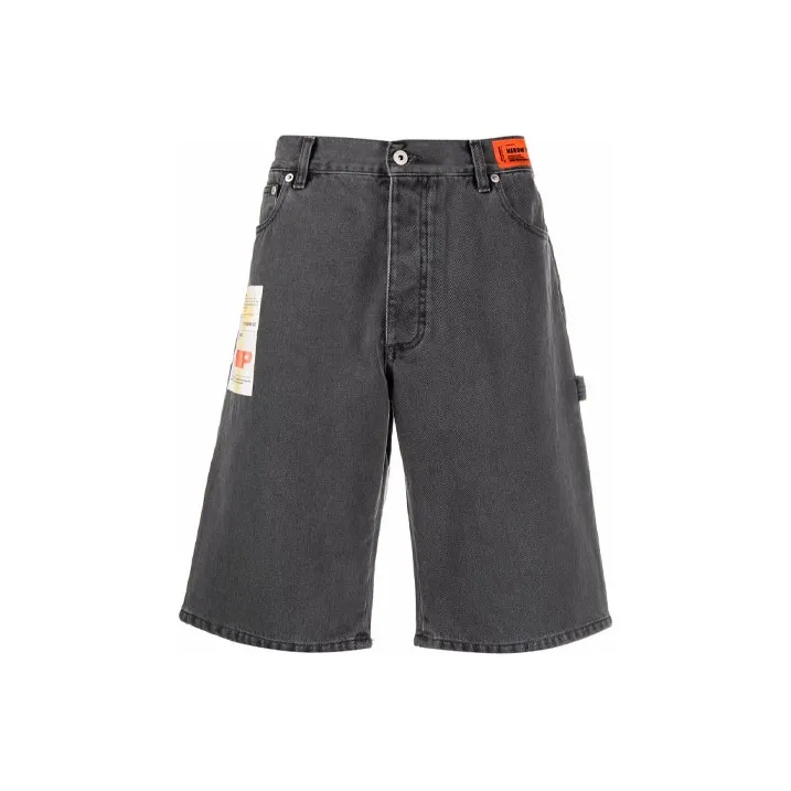HERON PRESTON Denim Shorts Men Gray-0