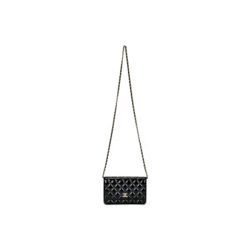 CHANEL Leather Shoulder Bag, Crossbody Bag Women's Black