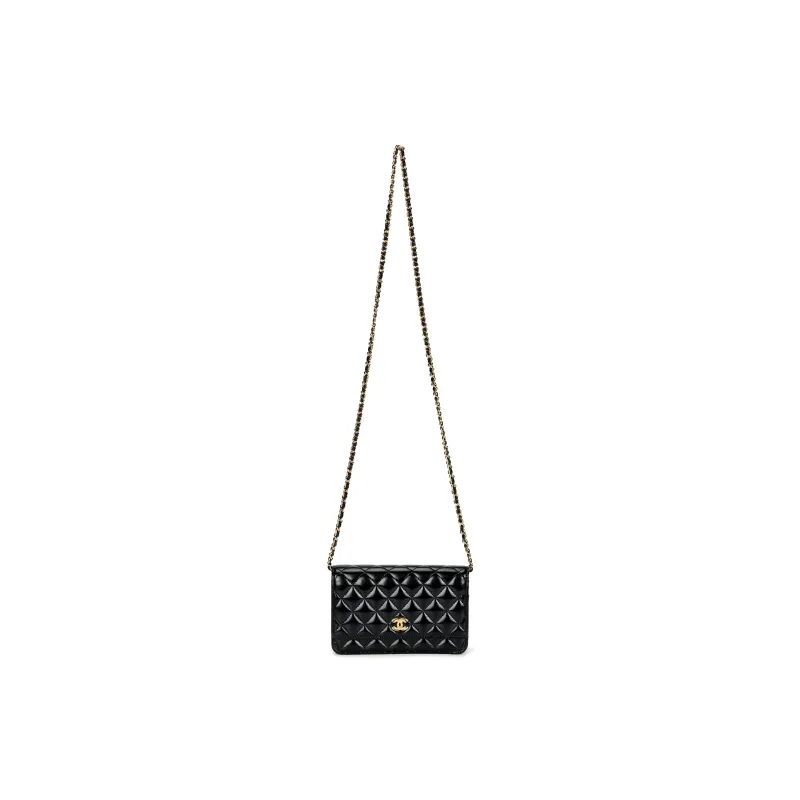 CHANEL Leather Shoulder Bag, Crossbody Bag Women's Black-0