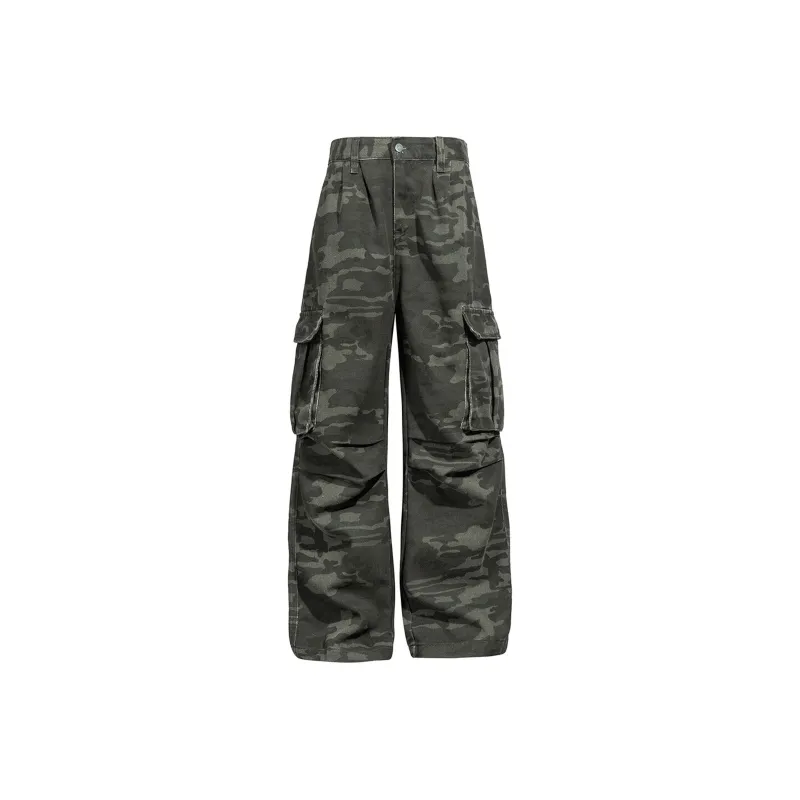 WARNING LIGHT Cargo Pants Unisex Camouflage-0