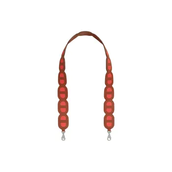 HERMES Maillons Epsom Calfskin Bag Strap Women's Brick Red With Rose Texas