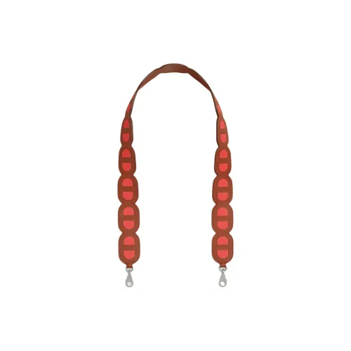 HERMES Maillons Epsom Calfskin Bag Strap Women's Brick Red With Rose Texas