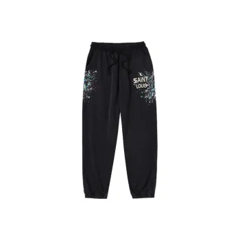 SSSAINT LOUIS Casual Pants Unisex Washed Black