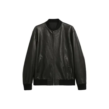Osens Leather Jacket Men's Classic Black