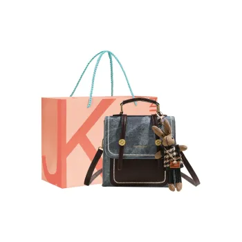 JANE KLAIN Synthetic Leather Backpack Regular Women's Ecru Black/Denim Blue