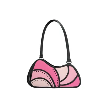 JumpFromPaper Synthetic Leather With Nylon Shoulder Bag Women's Sweetheart Pink