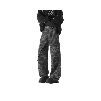 K411 Jeans Unisex Camouflage Gray