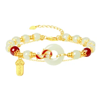 CHOW TAI SENG Bracelets Pale Greenish White Jade Women's
