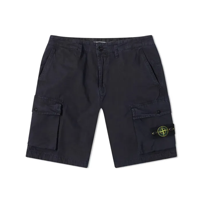 STONE ISLAND SS21 Loose Fit Shorts Men's Navy Blue-0
