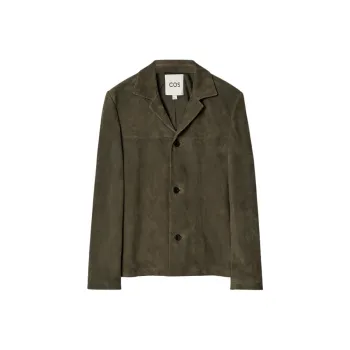 COS Leather Jacket Men's Dark Khaki